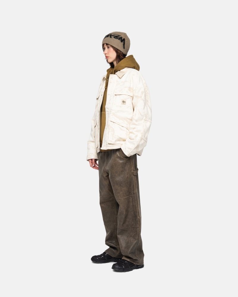 Giacche Stussy Shop Distressed Tela Khaki | 80169-OIFR