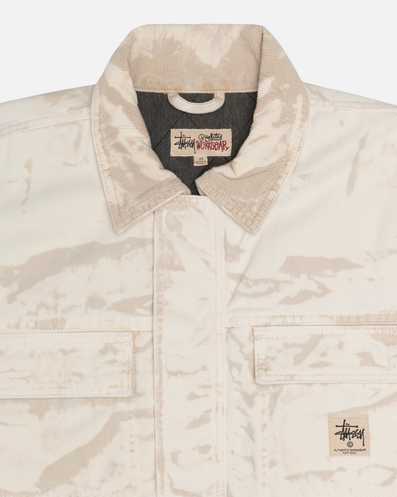 Giacche Stussy Shop Distressed Tela Khaki | 80169-OIFR