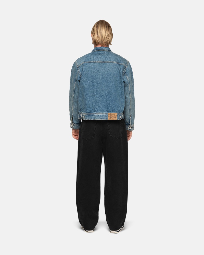 Giacche Stussy Zip Lavoro Denim Blu | 54810-MJGZ