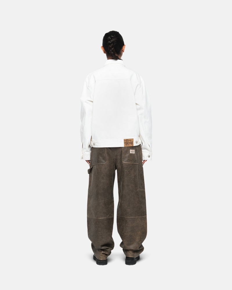 Giacche Stussy Zip Lavoro Overdyed Beige | 61028-WDVJ