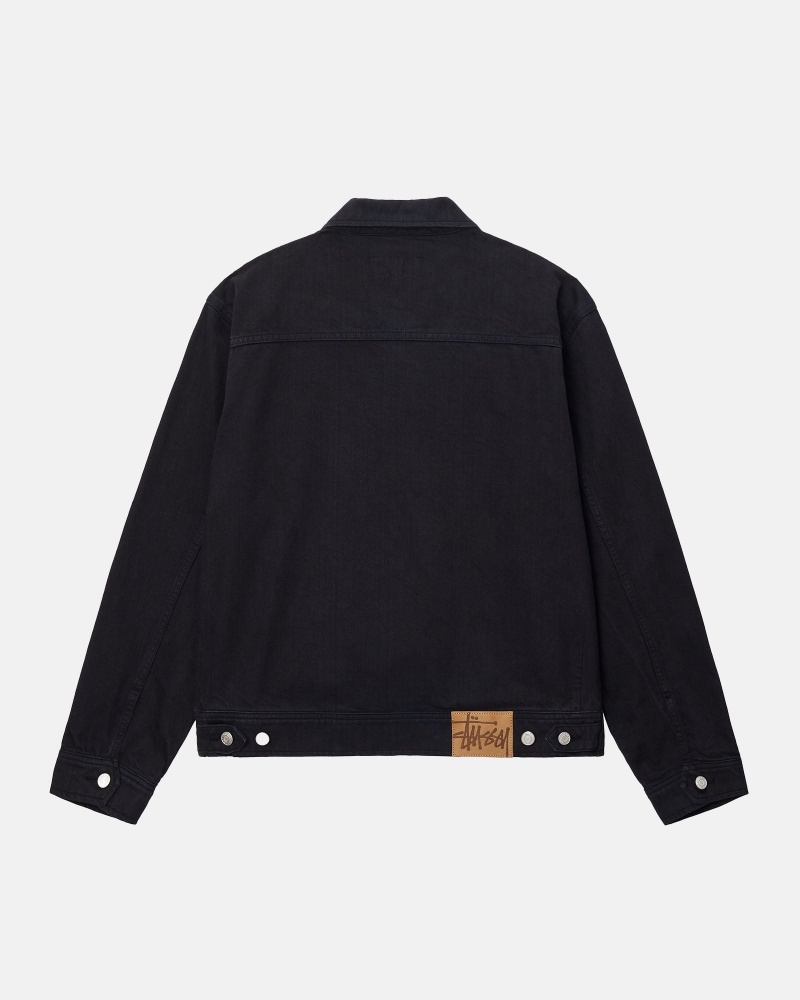 Giacche Stussy Zip Lavoro Overdyed Nere | 16385-UQTP