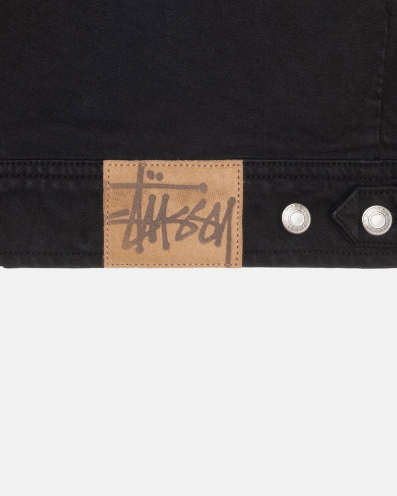 Giacche Stussy Zip Lavoro Overdyed Nere | 16385-UQTP