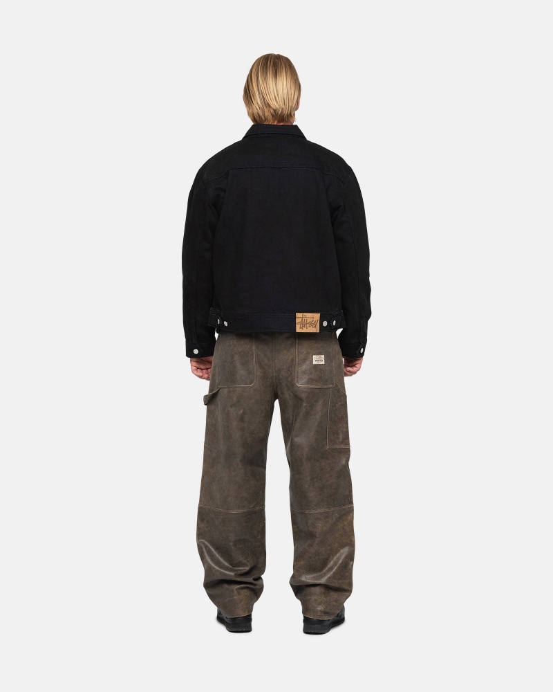 Giacche Stussy Zip Lavoro Overdyed Nere | 16385-UQTP