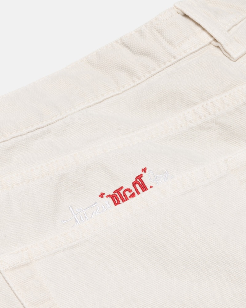 Jeans Stussy Big Ol' Washed Tela Beige | 01748-JWED