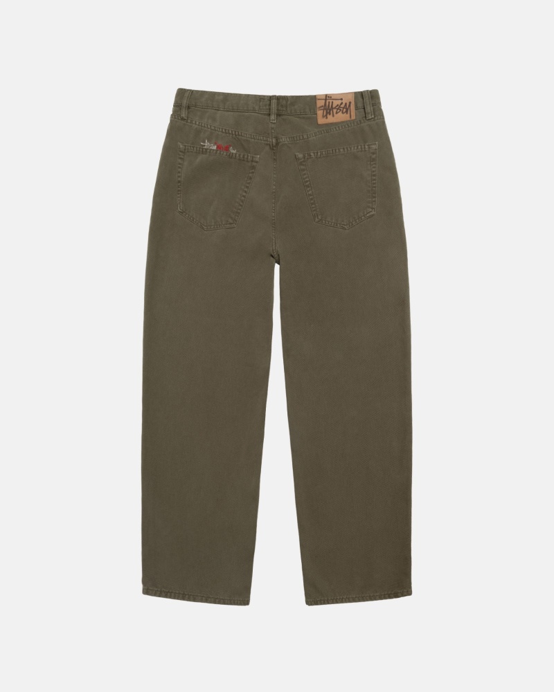 Jeans Stussy Big Ol' Washed Tela Verde Oliva | 97084-UEVK