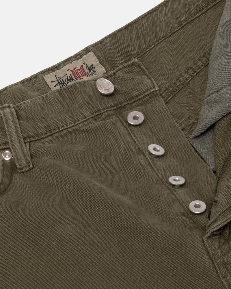 Jeans Stussy Big Ol' Washed Tela Verde Oliva | 97084-UEVK