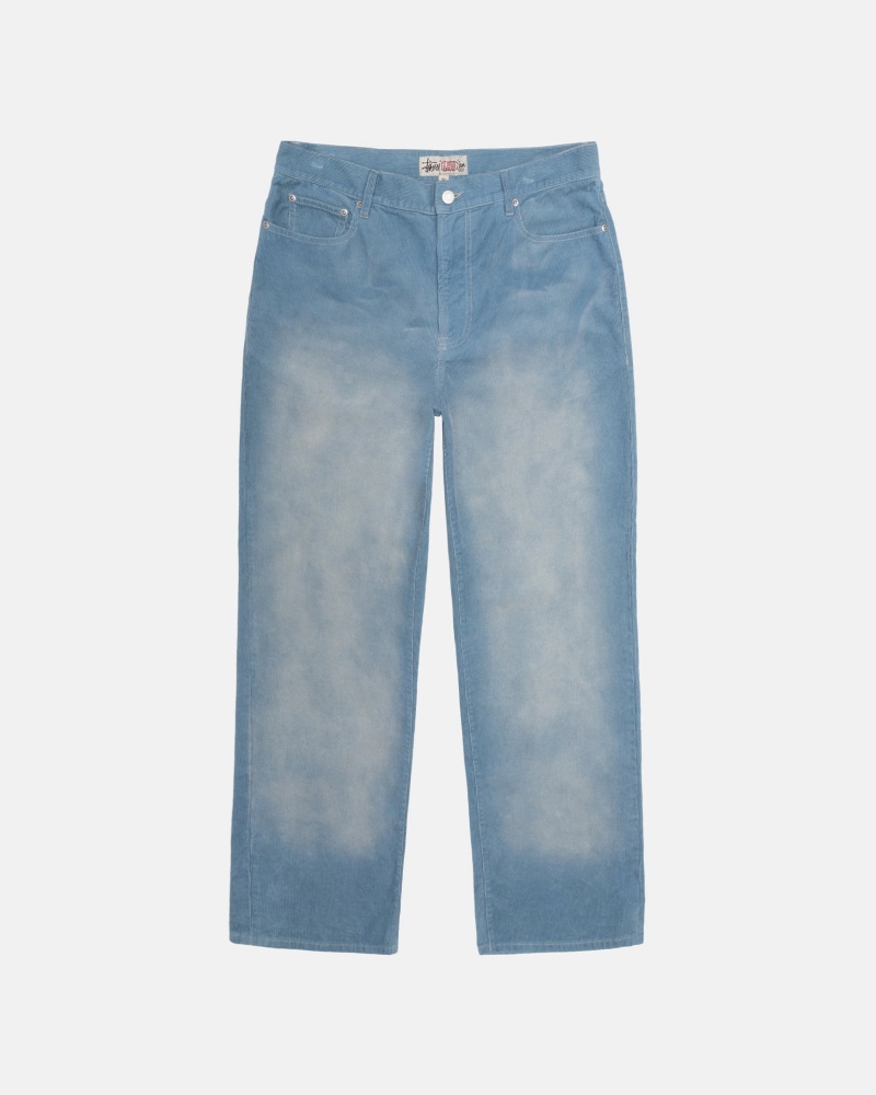 Jeans Stussy Classiche Faded Corduroy Blu | 09685-ZDGW