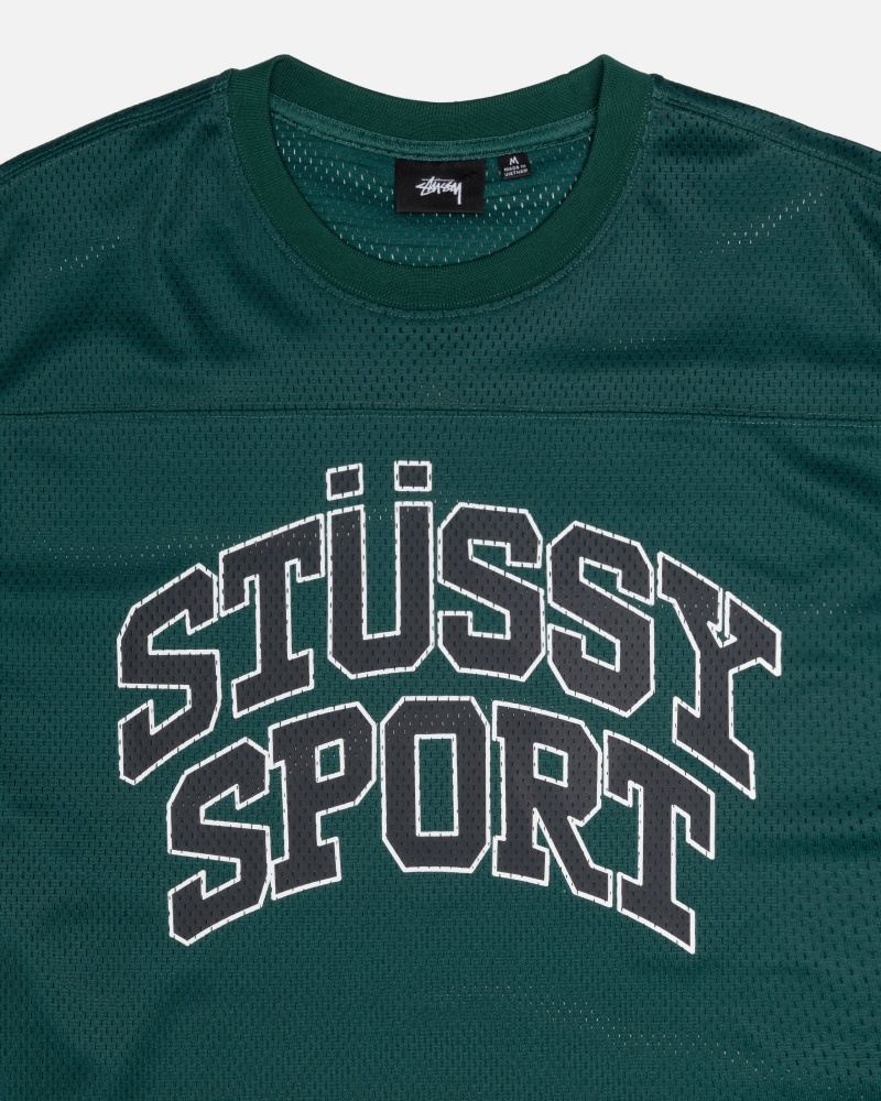 Maglia Stussy Sportive Mesh Football Verdi | 92705-QTFX