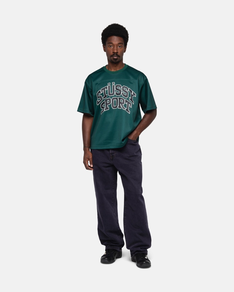 Maglia Stussy Sportive Mesh Football Verdi | 92705-QTFX