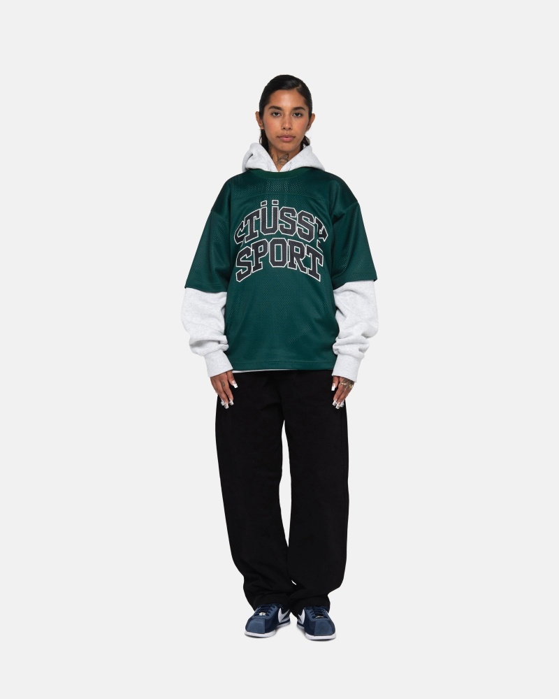 Maglia Stussy Sportive Mesh Football Verdi | 92705-QTFX