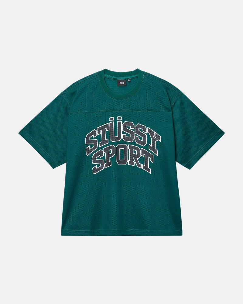 Maglia Stussy Sportive Mesh Football Verdi | 92705-QTFX