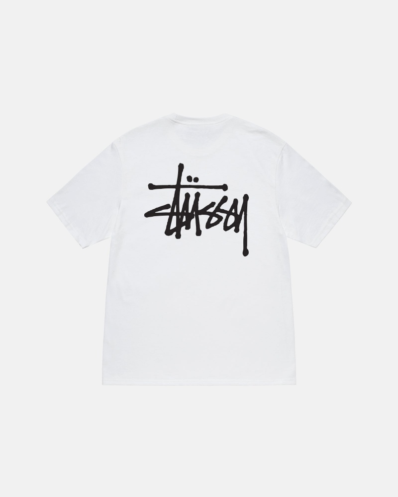 Magliette Stussy Basic Bianche | 72460-RBIQ