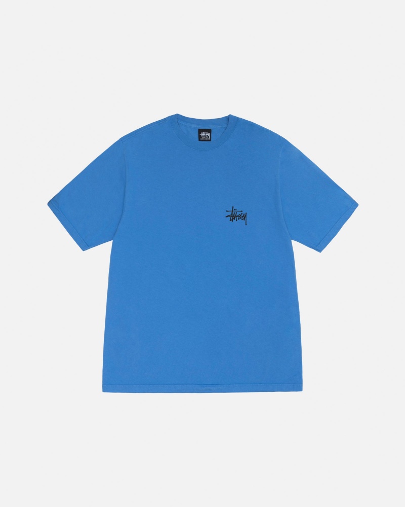 Magliette Stussy Basic Pigment Dyed Blu | 94382-AJUR