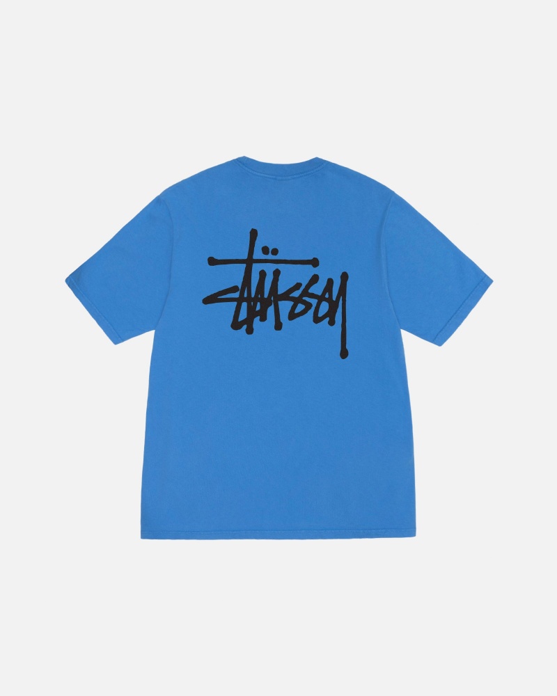 Magliette Stussy Basic Pigment Dyed Blu | 94382-AJUR