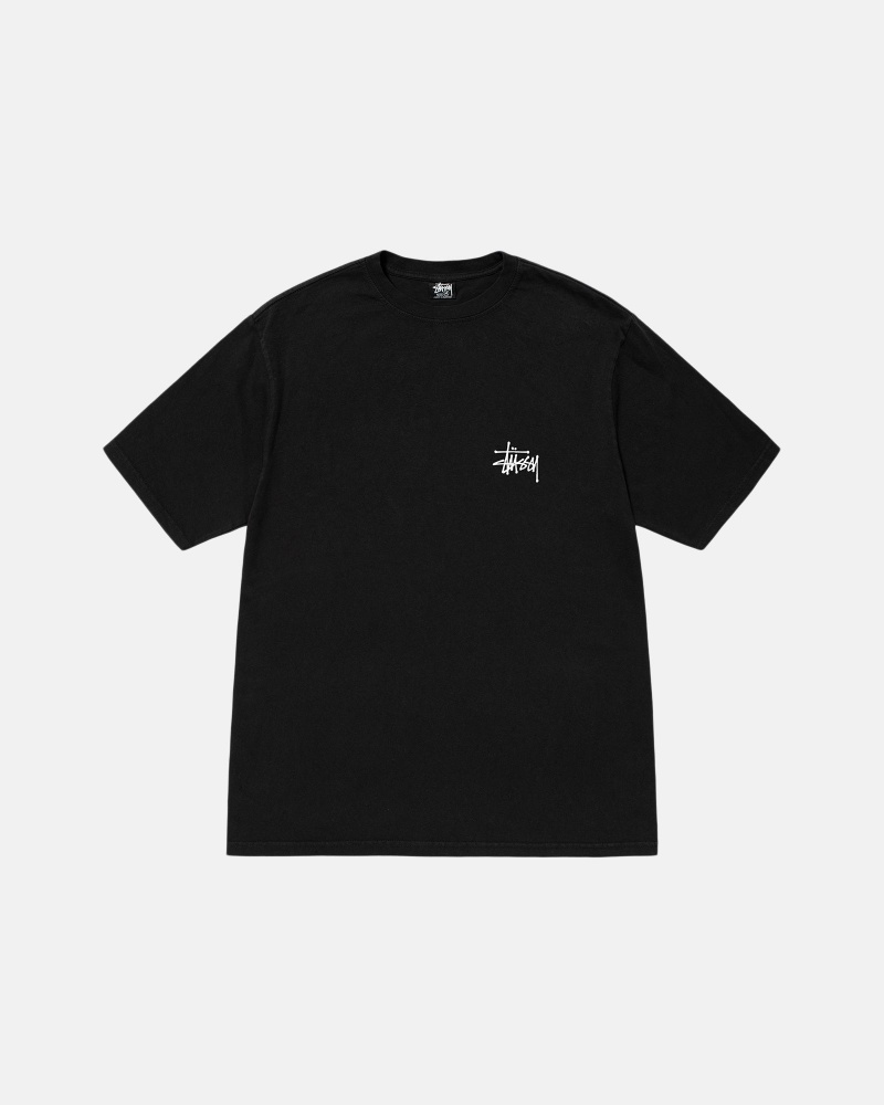 Magliette Stussy Basic Pigment Dyed Nere | 57123-KZFA