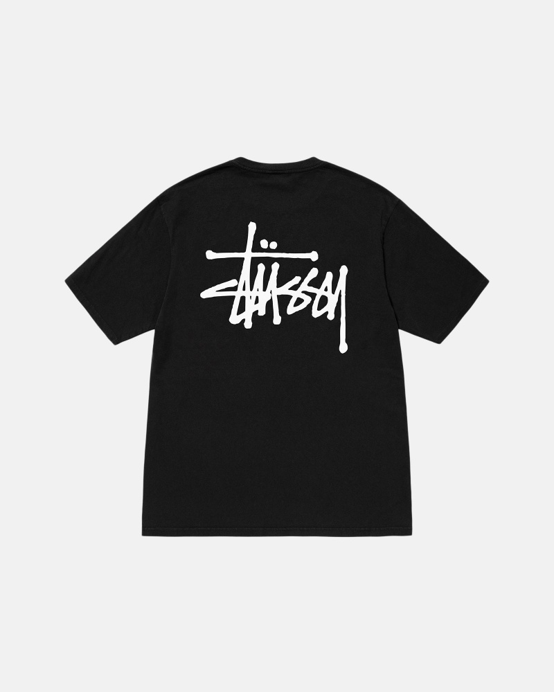 Magliette Stussy Basic Pigment Dyed Nere | 57123-KZFA