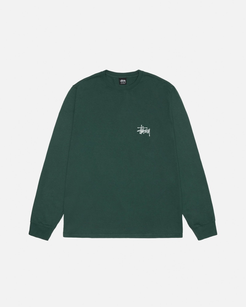 Magliette Stussy Basic Pigment Dyed Verdi | 95834-PMRQ