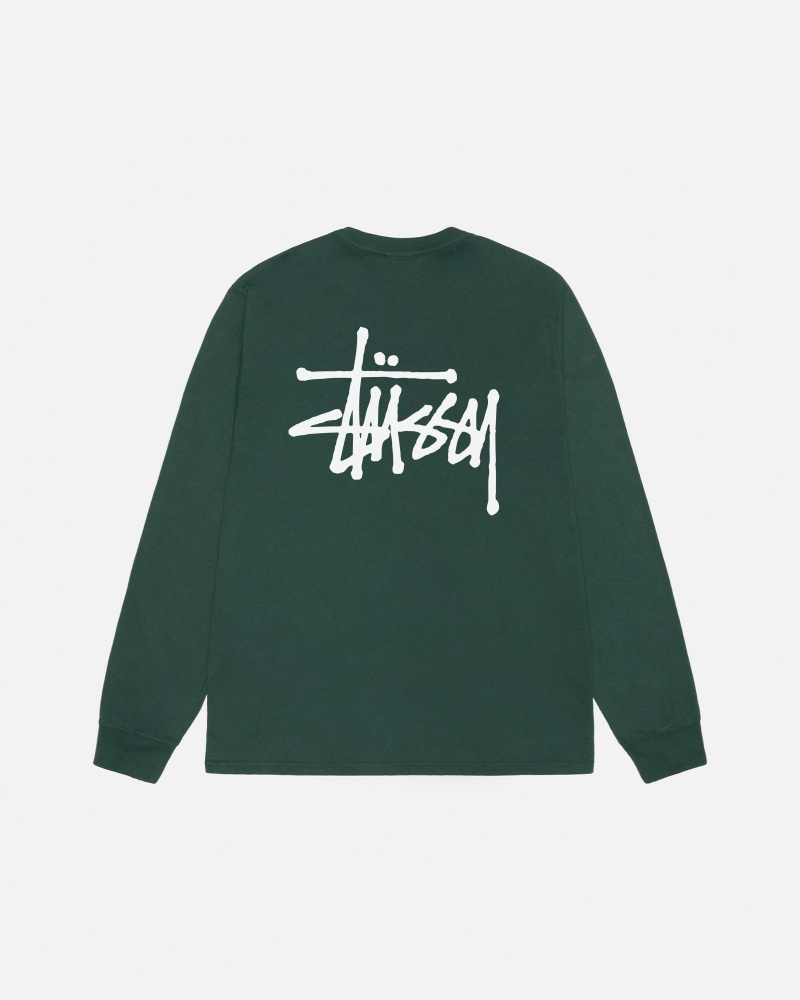 Magliette Stussy Basic Pigment Dyed Verdi | 95834-PMRQ