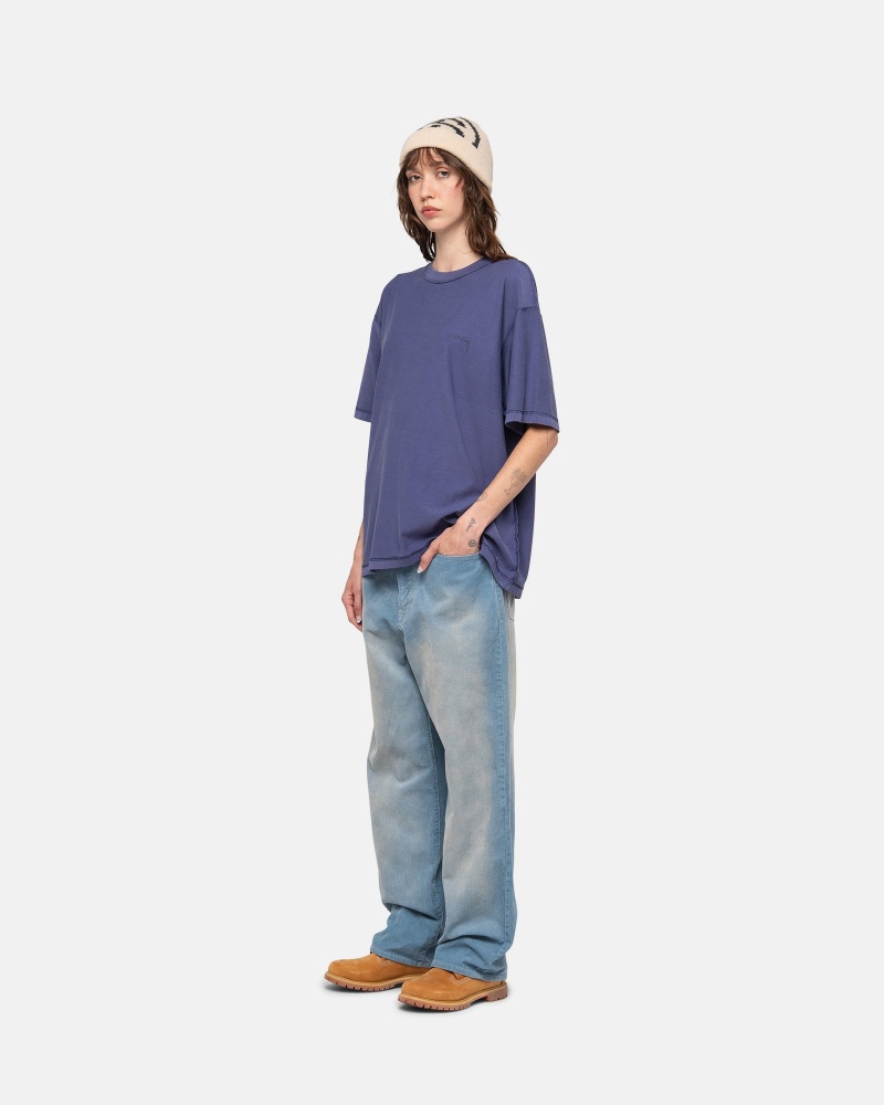 Magliette Stussy Lazy Blu Profondo | 48573-FDVA