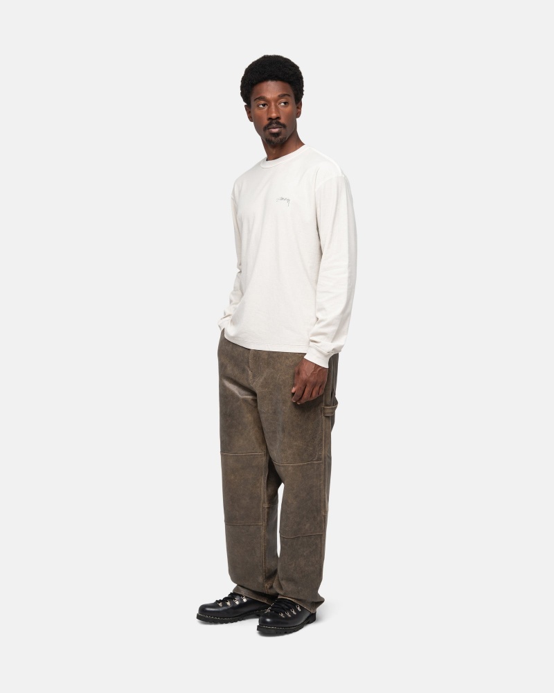 Magliette Stussy Lazy Ls Beige | 38962-WFXP