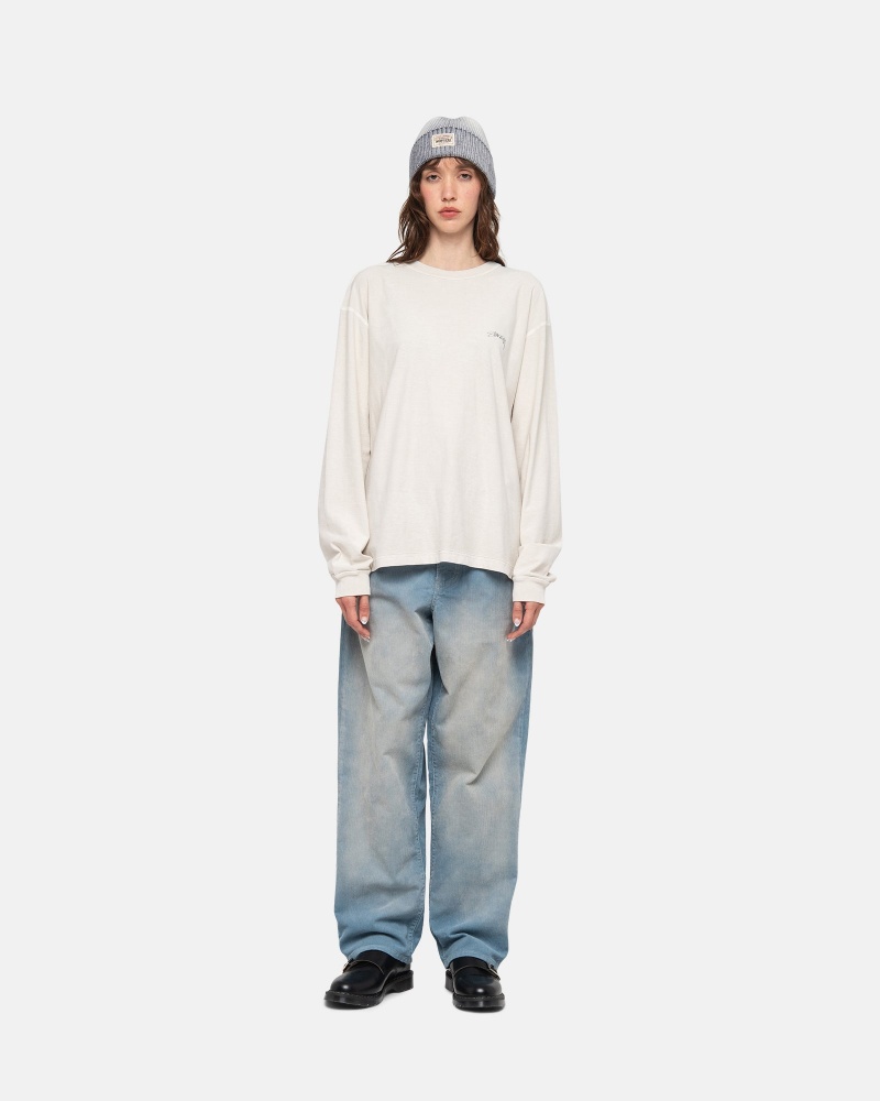 Magliette Stussy Lazy Ls Beige | 38962-WFXP