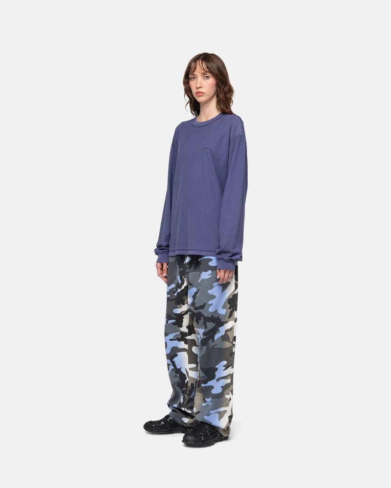 Magliette Stussy Lazy Ls Blu Profondo | 09345-KSOZ