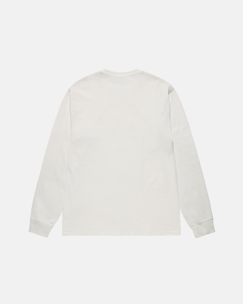 Magliette Stussy Small Stock Ls Pigment Dyed Beige | 58196-HRDG