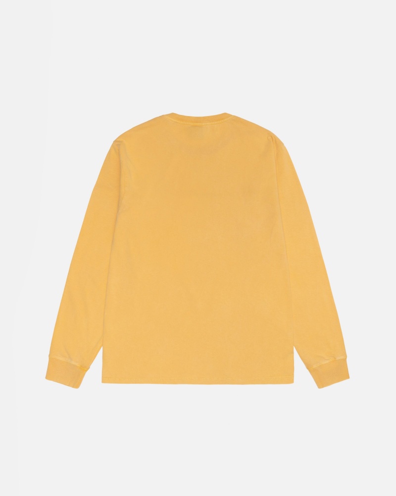 Magliette Stussy Small Stock Ls Pigment Dyed Arancioni | 30194-CJGI