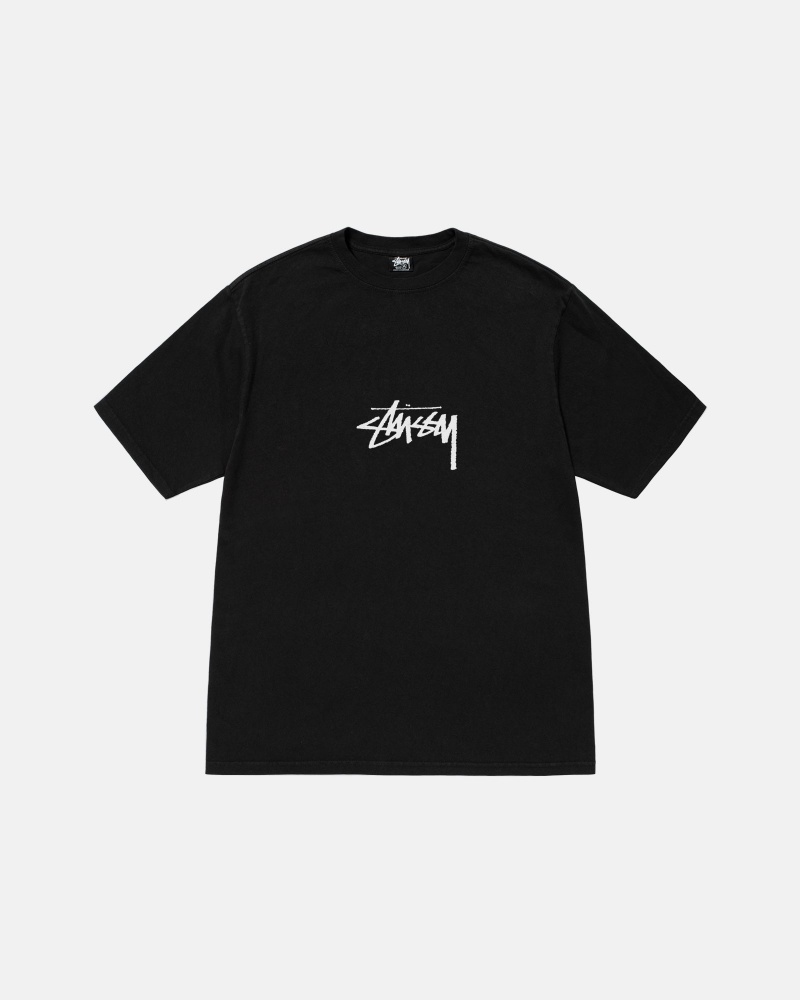 Magliette Stussy Small Stock Pigment Dyed Nere | 93825-GLMY