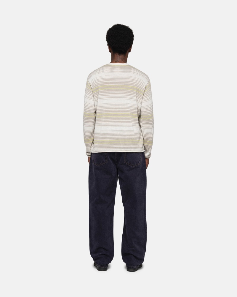 Maglioni Stussy Horizontal Stripe Beige | 14798-EAPG