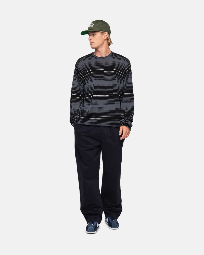 Maglioni Stussy Horizontal Stripe Grigie | 54026-BPSV