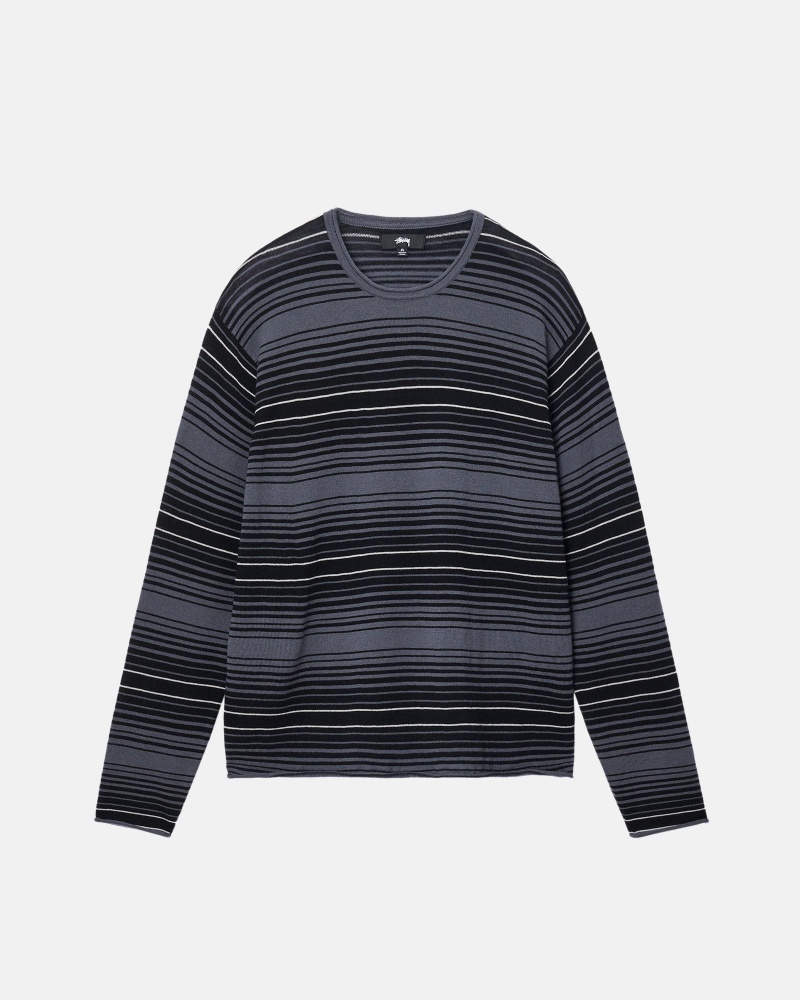 Maglioni Stussy Horizontal Stripe Grigie | 54026-BPSV