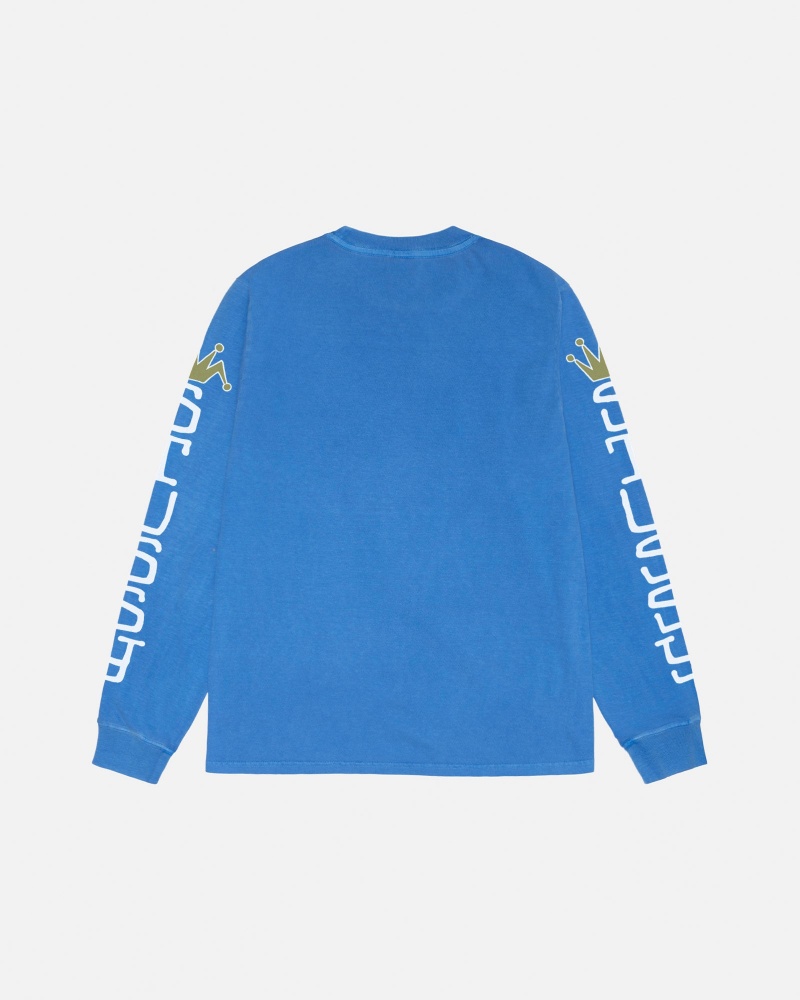 Maglioni Stussy Jumbo Ls Pigment Dyed Blu | 02196-DRAK