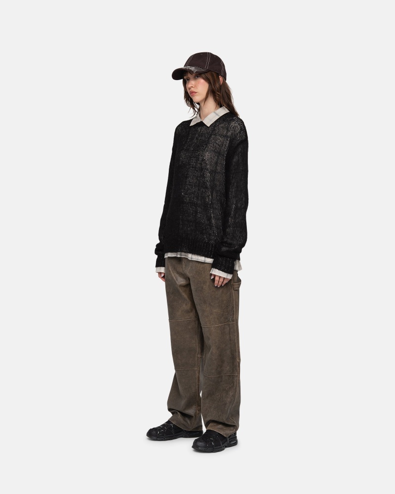 Maglioni Stussy S Loose Knit Nere | 91038-FGLN