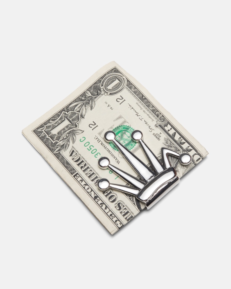 Money Clip Stussy Bent Crown Argento | 13254-ZFRB