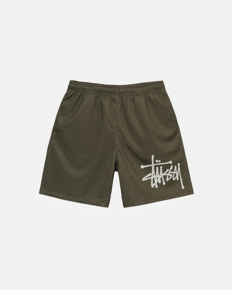 Pantaloncini Stussy Mesh Big Basic Verde Oliva | 39748-YNCO