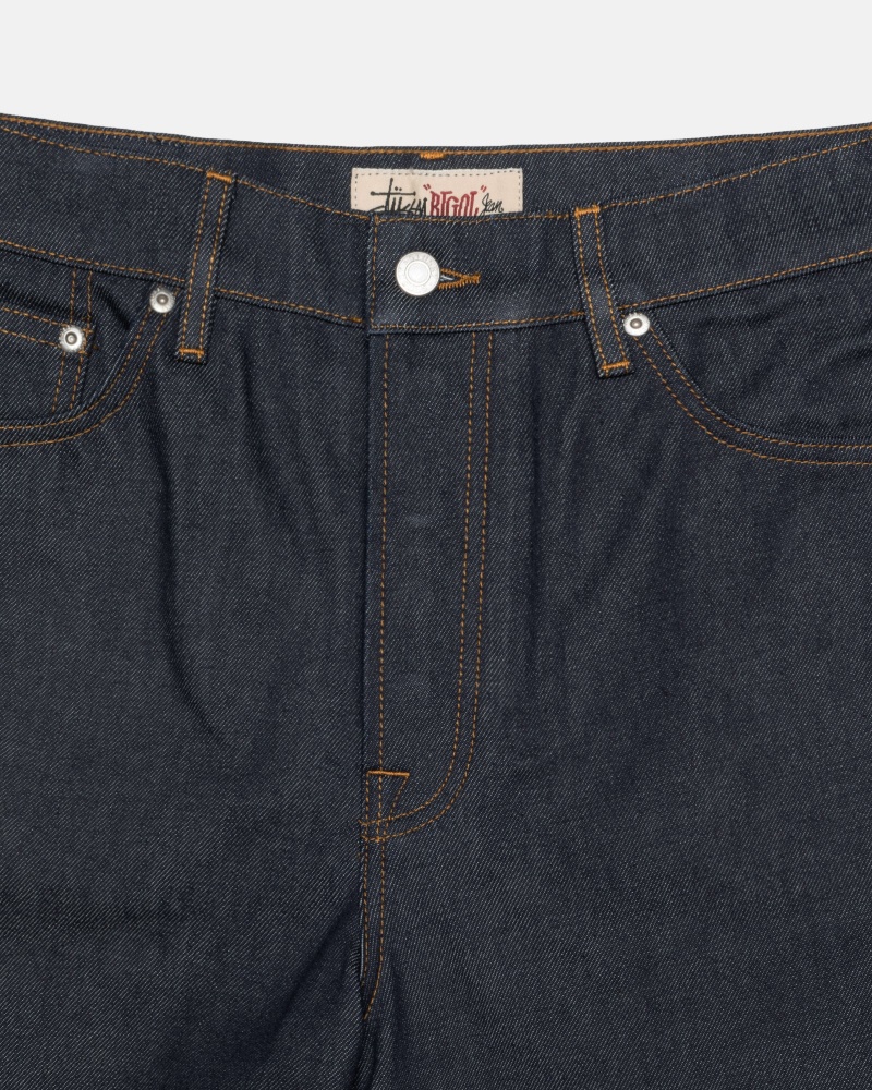 Pantaloncini Stussy Raw Denim Big Ol' Blu Marino | 69013-LNCA