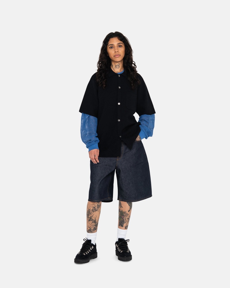 Pantaloncini Stussy Raw Denim Big Ol' Blu Marino | 69013-LNCA