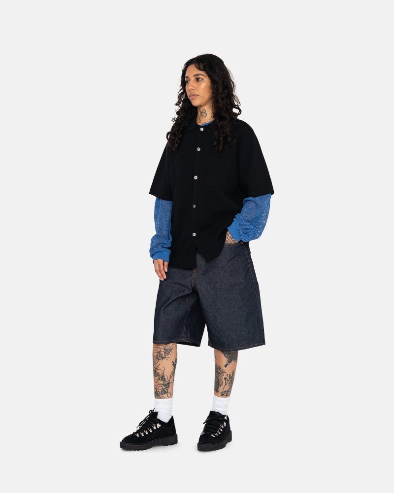 Pantaloncini Stussy Raw Denim Big Ol' Blu Marino | 69013-LNCA