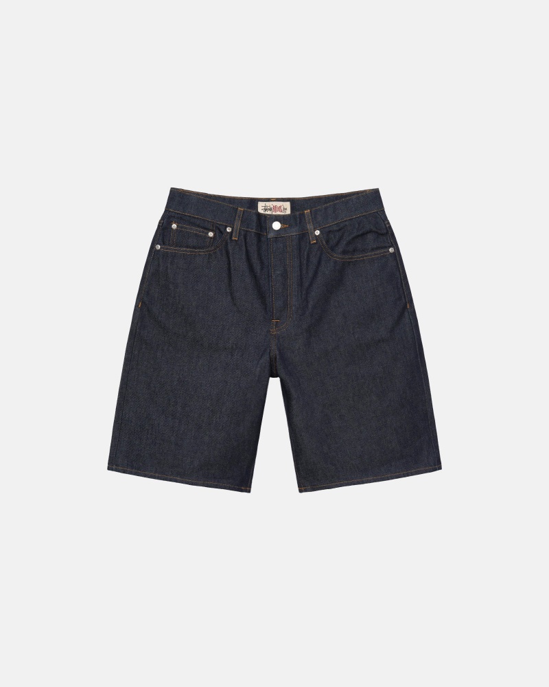 Pantaloncini Stussy Raw Denim Big Ol\' Blu Marino | 69013-LNCA