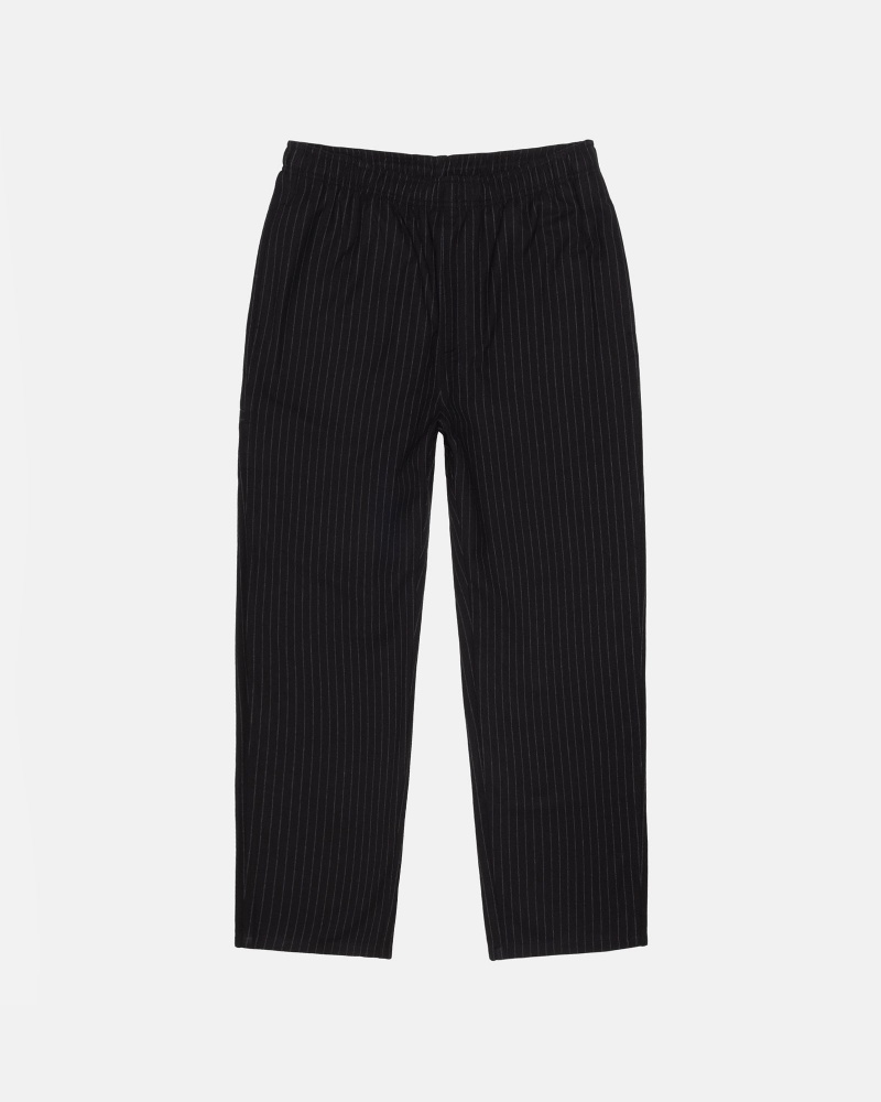 Pantaloni Stussy Beach Pant Lana Vergine Stripe Nere | 94032-QYDZ