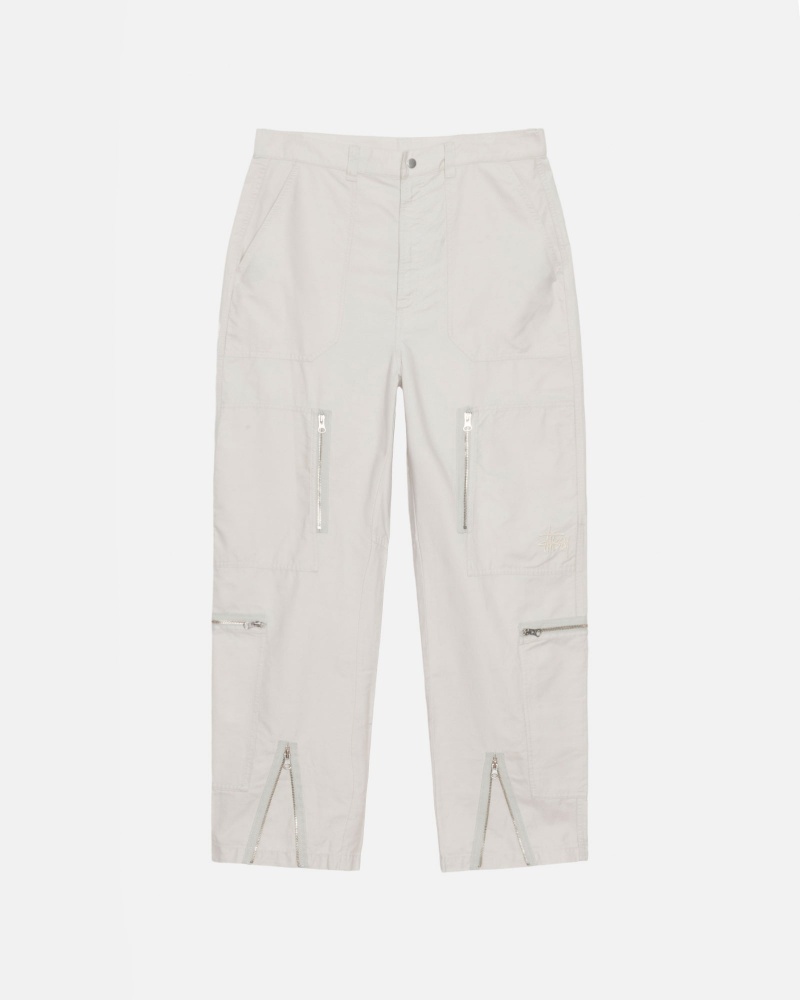 Pantaloni Stussy Nyco Flight Crema | 12736-IXCA