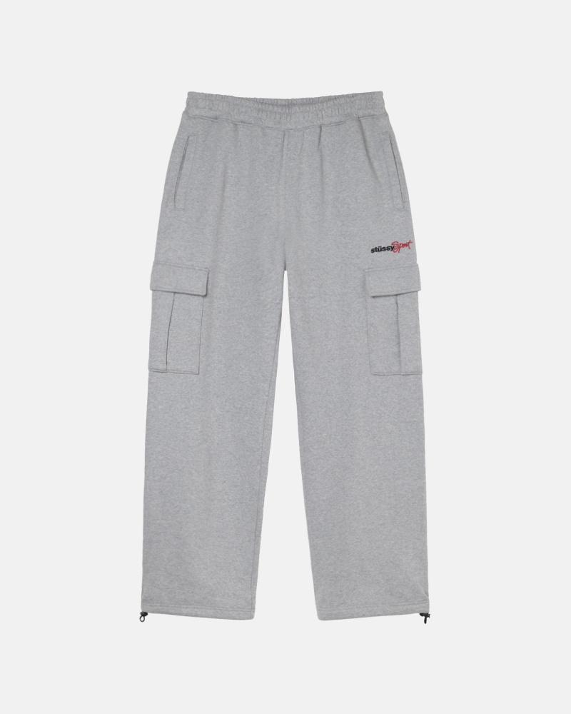 Pantaloni Stussy Sportive Cargo Fleece Grigie | 26450-NCRL