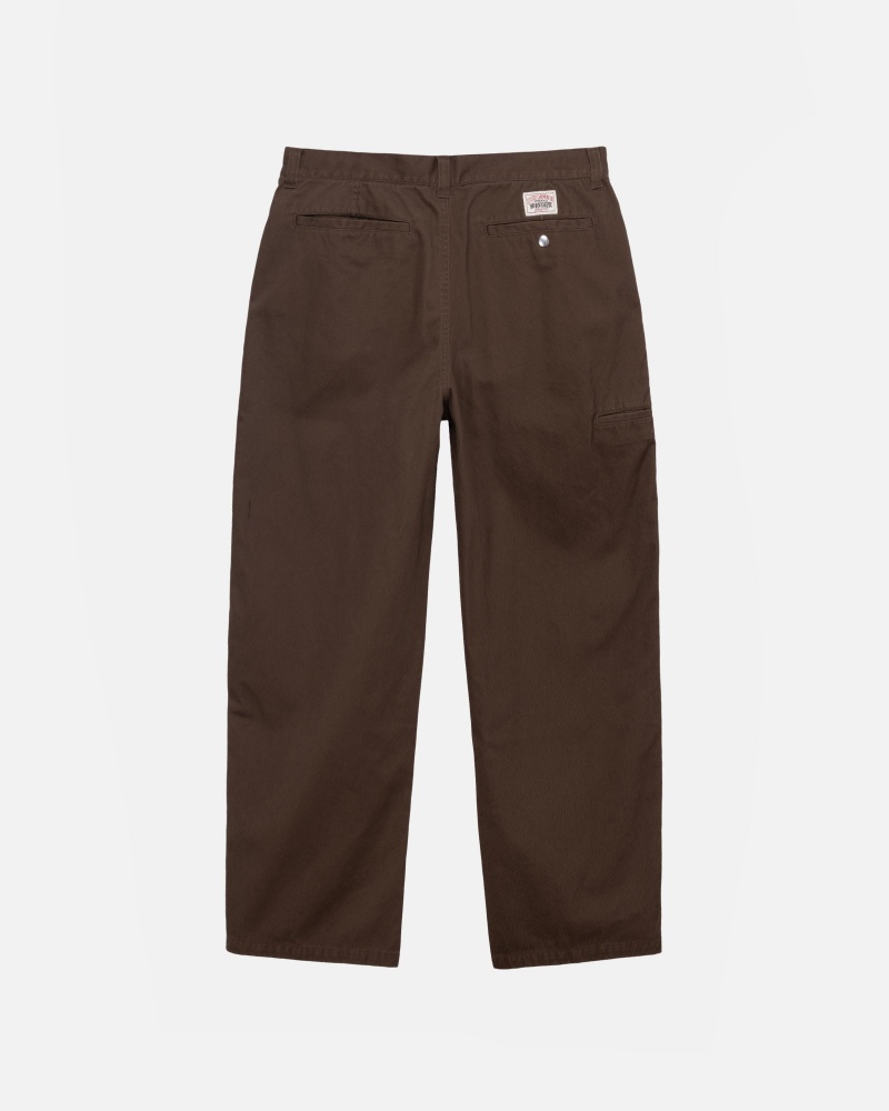 Pantaloni Stussy Workgear Trouser Twill Marroni | 75682-EKPR