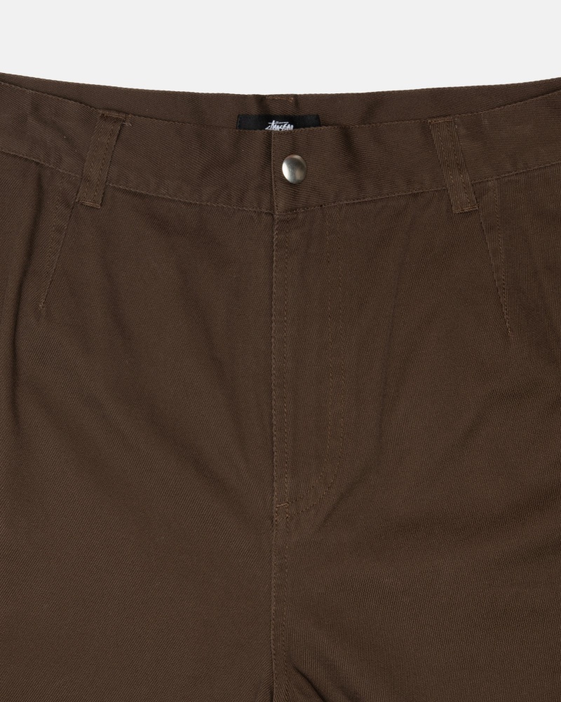 Pantaloni Stussy Workgear Trouser Twill Marroni | 75682-EKPR