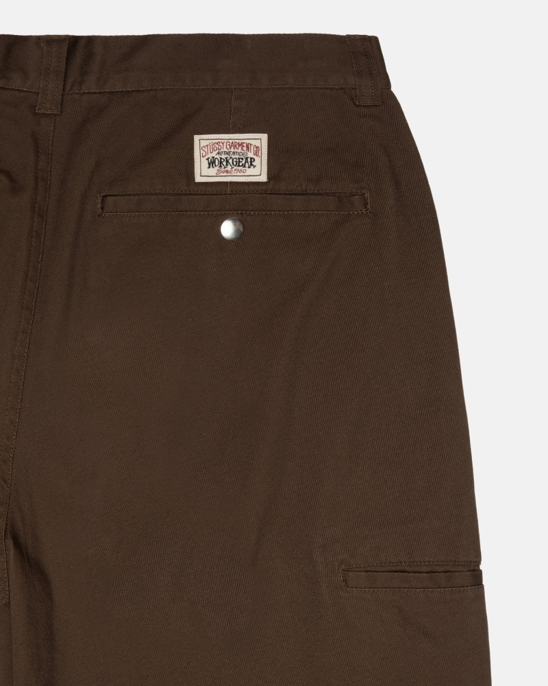 Pantaloni Stussy Workgear Trouser Twill Marroni | 75682-EKPR