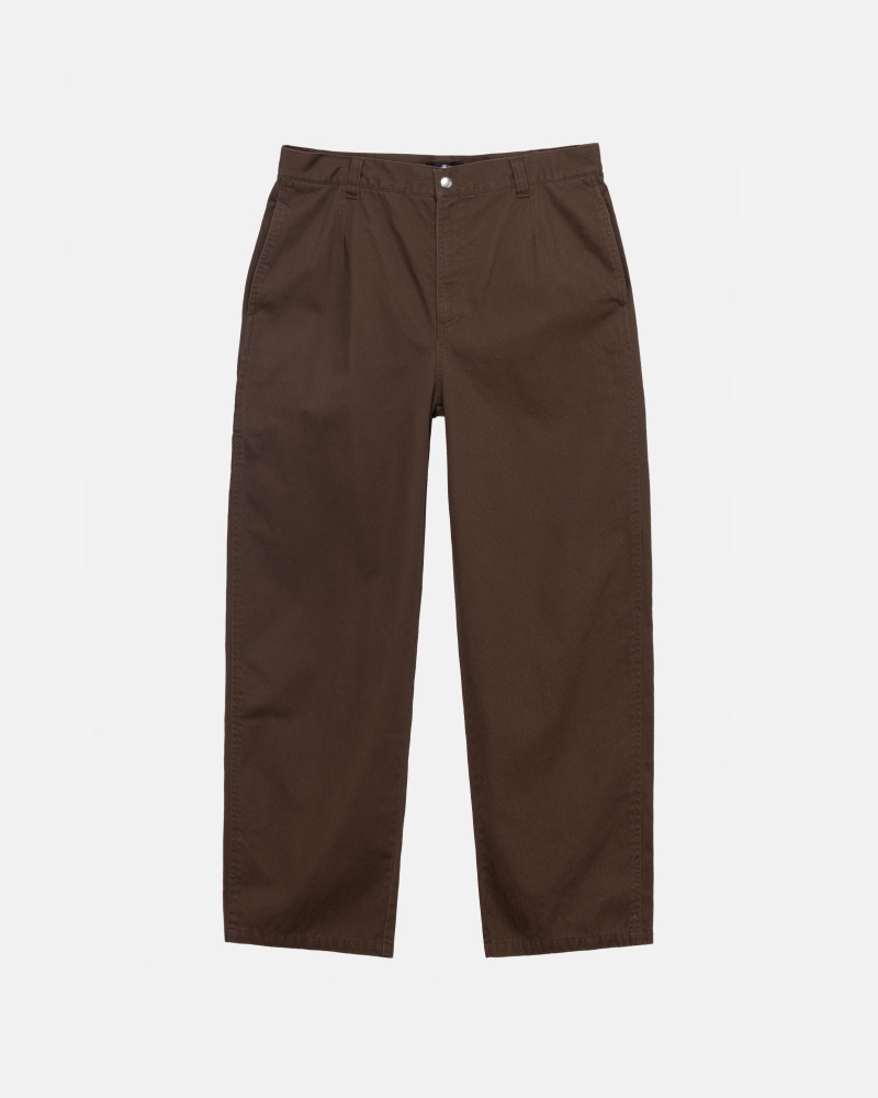 Pantaloni Stussy Workgear Trouser Twill Marroni | 75682-EKPR