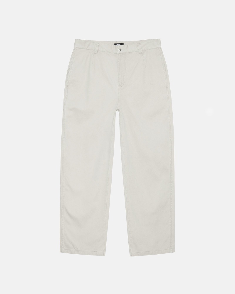 Pantaloni Stussy Workgear Trouser Twill Bianche | 34901-XPHG