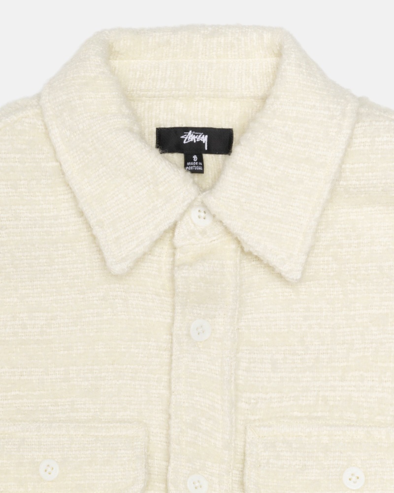 Shirts     Stussy Boucle Lana Vergine Cpo Beige | 21738-LPDR