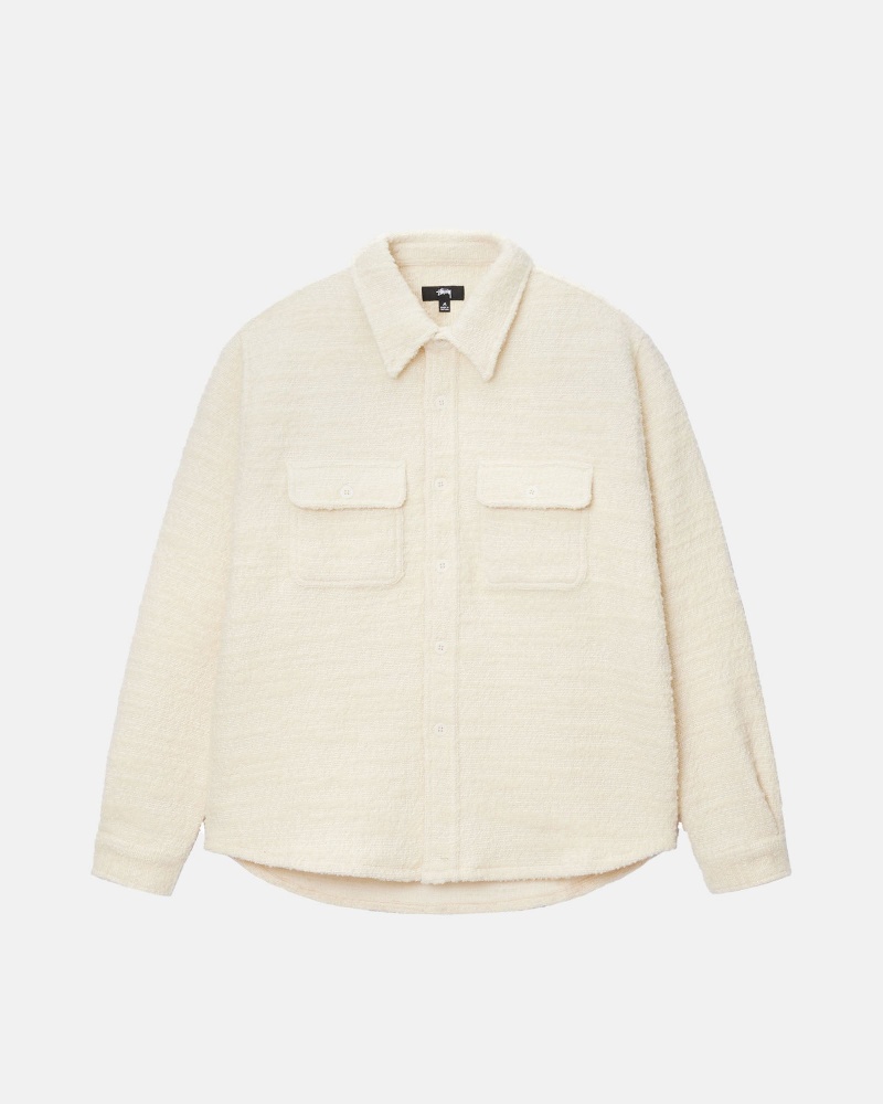 Shirts     Stussy Boucle Lana Vergine Cpo Beige | 21738-LPDR